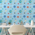 thumbnail image 3 of Ambesonne Space Peel & Stick Wallpaper for Home, Colorful Galactic Elements, 13"x36", Pale Blue and Multicolor, 3 of 6