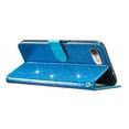 thumbnail image 3 of For iPhone 7 / 8 / SE 2020 / SE 2022 Wallet Case Bling Shiny Premium PU Leather with RFID Blocking Card Slots Holder Magnetic Flip Kickstand Shockproof Wrist Strap Cover, Blue, 3 of 7