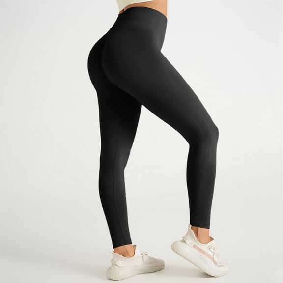 Womens Yoga Pants Seamless High Waist Athleisure Leggings for Fitness And Meditation Yoga Leggings for Women Black L