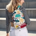 thumbnail image 5 of Disketp London Symbols print Canvas Backpack Lightweight Travel Daypack Student Rucksack Laptop Backpack-Small, 5 of 5
