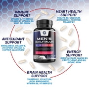 Multivitamin for Men - Vitamin A, C, D, E, Zinc, Calcium, Multivitamins for Immune Health Support, Vitamin B12, Men’s Daily Multivitamin Supplement Capsules, Non-GMO Mens Multi Vitamins - 60 Capsules