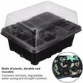 thumbnail image 4 of Nursery Box​ Black Plastic Tray Twelve Square Cells Rich Clear Dome Tag Stick Indoor Greenhouse Cultivate All Kinds Seedling Starter, 4 of 6