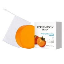 Bath Bar Soap, Face & Body Bar Soap, Persimmon Soap Bar For Body Odor Persimmon And Green Tea Extract For Men And Women Gentle On All Types Natural Body Odor Soap 100g