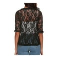 thumbnail image 4 of DYMADE Women Ruffle Cardigan Short Sleeve Sheer Lace Caver-Up Tops, 4 of 5