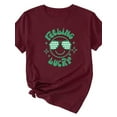 thumbnail image 3 of XCHQRTI Feeling Lucky Women Shirt Graphic Short Sleeve Tee St. Patrick's Day Crew Neck Ladies Tops, 3 of 3
