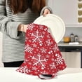 thumbnail image 3 of Winter Snowflakes Kitchen Dish Towels 4 Pack Absorbent Hand Towels, Lint-Free 18"x28" Christmas Red Dishcloths Fast Drying for Cooking Baking Home Clean, 3 of 7