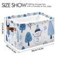 thumbnail image 4 of Yayeee Canvas Storage Basket with Handles for Shelves Fabric Bins Closet Organizer, Simple Cartoon Snowmen, 4 of 8