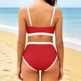 thumbnail image 4 of Conjunto de Bikini de Cintura Alta para Mujeres Traje de Baño de Dos Piezas de Control Del Estómago, Traje de Baño de Bloque de Color con Almohadillas Extraíbles, 4 of 9