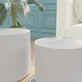 thumbnail image 4 of Nesting Coffee Table Set of 2, Round MDF Coffee Tables, Modern Luxury Side Tables Accent End Table for  Small Space Living Room Apartment, White, 4 of 6