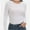 White, variant on Womens Pullover Long Sleeve Crewneck Shirts Ribbed Knit Slim Fitted Casual Jumper Tops