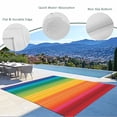 thumbnail image 3 of Rainbow Striped Outdoor Rug for Patio/Deck/Porch, Non-Slip Large Area Rug 4 x 6 Ft, Colorful Gradients Modern Abstract Art Indoor Outdoor Rugs Washable Area Rugs, Reversible Camping Rug Carpet Runner, 3 of 8