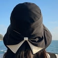 thumbnail image 5 of Diufon Sun Hat for Women Ladies Outdoor Beach Athletic Hats Trendy Versatile Solid Color Cap with Back Bow, 5 of 6