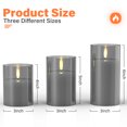 thumbnail image 5 of DAYBETTER Flameless Candles with Remote and Timer,Battery Operated Real Wax Candles Flickering Light Grey, 5 of 8
