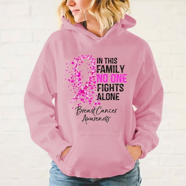 Nueva sudadera con capucha con estampado de concientización sobre el cáncer de mama para mujer, sudadera de otoño e invierno, ropa de calle de moda, jersey con capucha