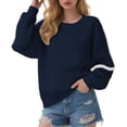 thumbnail image 1 of Chandail en Molleton à Col Rond Épais pour Femmes Mode Automne Décontracté Mode Urbaine Chandail Confortable, 1 of 4