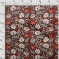 thumbnail image 2 of oneOone Cotton Jersey Dark Red Fabric Leaves & Floral Sewing Craft Projects Fabric Prints By Yard 58 Inch Wide, 2 of 4