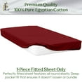 thumbnail image 2 of Twin Size Fitted Sheet Only - 700-Thread Count 100% Pure Organic Cotton, 12 inches Deep Pockets Fitted Sheet, Soft, Smooth, Cooling, Sateen Weave - Burgundy Color, 2 of 7