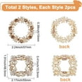 thumbnail image 2 of 4Pcs Elegant Rhinestone Crystal Metal Shoe Clips (Round & Square Light Gold) Bridal Flower Shoe Buckles, 2 of 6