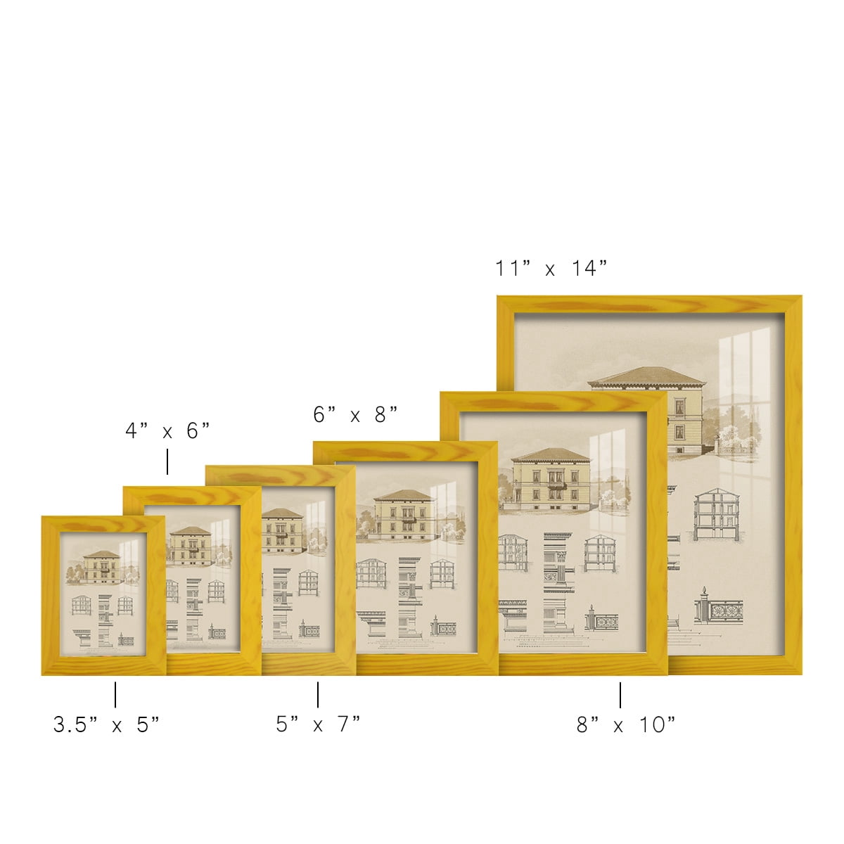 Estate and Plan II -Framed Print w/glass-Sunflower Yellow