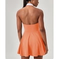 thumbnail image 6 of Gamivast Women Halter Skater Dress Contrast Collar V-Neck Sleeveless A Line Mini Dress Athletic Tennis Golf Casual Summer Cute Fashion Sundress Gown, 6 of 7