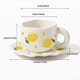 thumbnail image 3 of Taza de cerámica con platillo con estampado de frutas lindas, taza de café de porcelana de 285 ml/9,6 oz con borde ondulado y mango grande for café, té, leche y bebidas de desayuno, 3 of 3