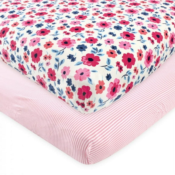 Touched by Nature Baby Girl Organic Cotton Crib Sheet, Garden Floral, One Size