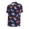 thumbnail image 4 of Wukai Cartoon Dinosaur Men’s Polo Shirts,Quick-Dry Athletic Shirt,Classic Fit Shirts-XX-Large, 4 of 8