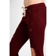 thumbnail image 5 of American Bazi Women's Solid Torn Skinny Jogger Pants RJJ458 - BRG - 3XL, 5 of 5