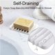 thumbnail image 3 of Jabón de silicona blanco con desagüe Jabonera de silicona para ducha de baño Jabonera de diseño antideslizante para encimera de cocina de baño JAMW Sencillez, 3 of 5