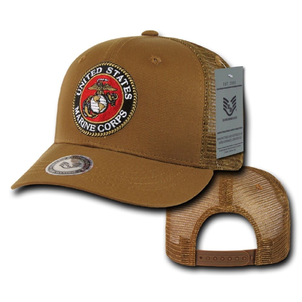 Coyote United States US Marines Corps USMC Marine Baseball Mesh Trucker