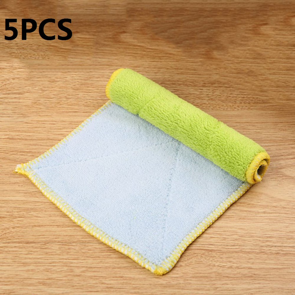 5Pack Towels Thickening Cloth Dish Nonstick Oil Absorbent Kitchen