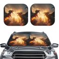 thumbnail image 2 of Balery Castle Cool Fire Dragon Parasol para parabrisas de coche de 2 piezas | Parasol plegable para parabrisas delantero de coche para la mayoría de sedanes-Small, 2 of 6