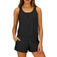thumbnail image 3 of XUNKUSGA Womens Tankini Bathing Suits Classic Textured Modest Blouson Swim Tank Tops with Boyshorts 2 Piece Tankini Swimsuits with Side Pockets,Black,2XL, 3 of 8