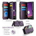thumbnail image 2 of for Google Pixel 8 Full Body Protection Wallet Folio Flip Case, Shoulder Strap & Wristlet Card Slots Zipper Pocket RFID Blocking Rugged Durable PU Leather Phone Case Cover, Purple, 2 of 10