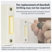 Newhouse Hardware Rectangular Lighted Wired Doorbell Push Button, White