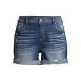 thumbnail image 4 of Time and Tru Women's Mid Rise Rolled Cuff 4" Denim Short, 4 of 6