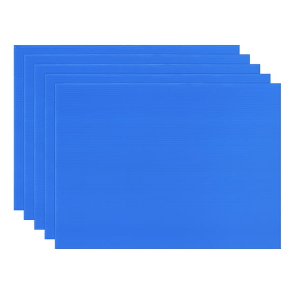 Uxcell 5-Pack Corrugated Plastic Sheets, 8 Inch x 12 Inch Waterproof Blank Corrugated Poster Board Yard Signs [3mm Thick, Blue]