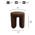 thumbnail image 4 of Aria Home Horseshoe Upholstered Stool Teddy Luxe Footrest Seat for Modern Living Room Accent, Brown, 4 of 7