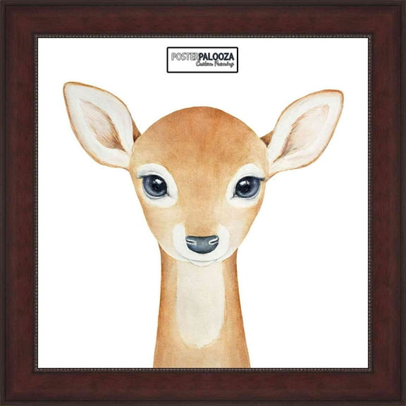 14x14 Traditional Mahogany Complete Wood Square Picture Frame with UV Acrylic, Foam Board Backing, & Hardware