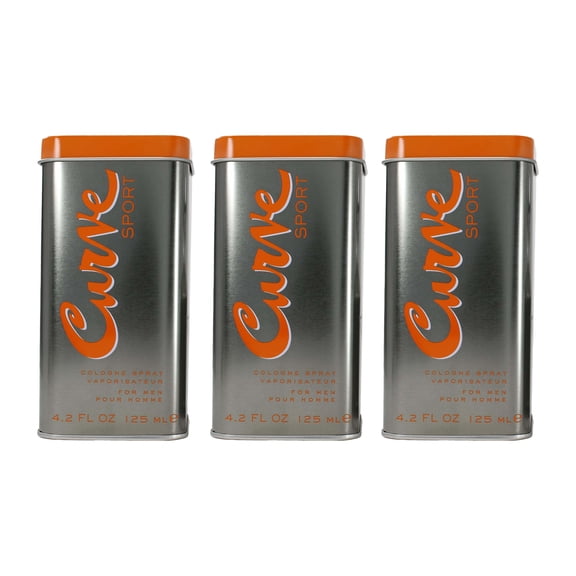 Pack of 3 New Mens Cologne Spray by Curve Sport, Day or Night Fragrance Scent, 4.2 Fl Oz