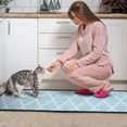 thumbnail image 3 of Light Blue Geometric Quatrefoil Pattern Kitchen Rugs Sets Of 2,Anti Fatigue Kitchen Mat Rugs Non Slip Washable,Decorative Kitchen Floor Mats for Kitchen,Sink,Laundry,17"X30"+17"X47", 3 of 7