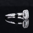thumbnail image 2 of Dash Jewel 1.9 Ct Emerald Cut Diamond Engagement Ring - 14K White Gold Plated Bezel Set Design - Wedding Ring for Women - Perfect for Special Occasions and Celebrating Your Love Story Together, 2 of 3