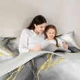 thumbnail image 5 of Homewish Marble Texture Road Bedding Comforter Set,Gold Gray Twin Comforter Sets,Modern Fluid Art Bedding Set For Girl,Microfiber Room Decoration Reversible,2-Piece, 5 of 8