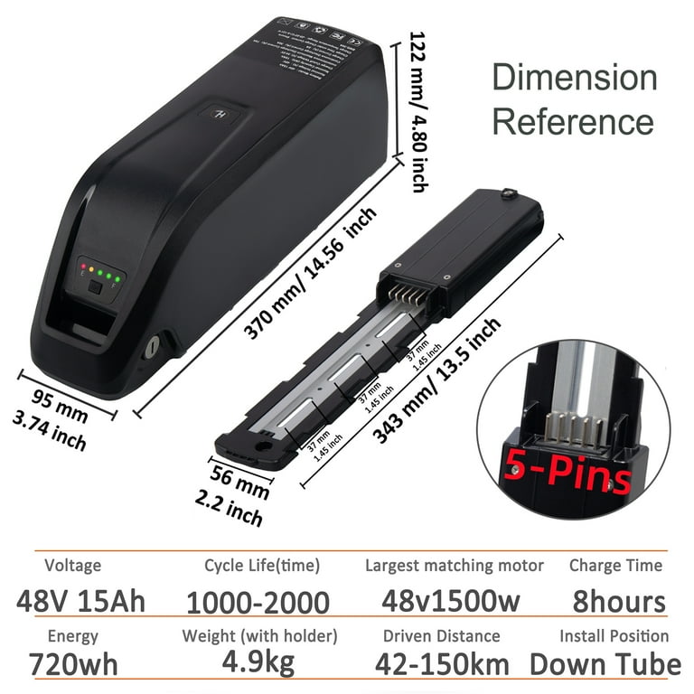 CAO 48V 15Ah Lithium Ebike Battery, Rechargeable for 1500W CAO 48V 15Ah Lithium Ebike Battery, Rechargeable for 1500W