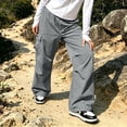 thumbnail image 6 of Evdexr Parachute Cargo Pants for Women Baggy Drawstring Sweatpants with Pockets Fall Winter Trendy Y2k Joggers Wide Leg Lightweight Loose Fit Trousers S, 6 of 6