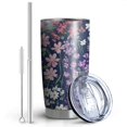 thumbnail image 2 of 20 Oz Pioneer Flower Coffee Tumbler Double Wall Insulated Stainless Steel Water Bottle | Metal Reusable Thermoses Flask with Cup Cap | Leak & Sweat Proof with Anti-Dust Lid, 2 of 7