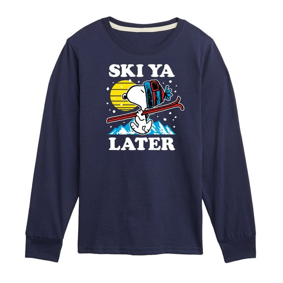 Peanuts - Snoopy Ski Ya Later - Toddler And Youth Long Sleeve Graphic T-Shirt