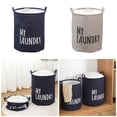 thumbnail image 2 of Waterproof Folding Laundry Hamper Dirty Clothes Storage Basket Drawstring Clothing Holder Home Organization Supplies, 2 of 8