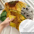 thumbnail image 4 of Twin Sze Fitted Sheet Set - Sunflower Vintage 2 Piece Bedding Sets 16" Deep Pocket Fitted Sheet with 1 Pillowcase, Rustic Retro Floral Spring Summer Brushed Microfiber Hotel Luxury Bed Sheets, 4 of 9