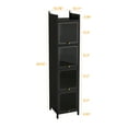 thumbnail image 2 of Four-tier Glass Door Cabinet with Featuring Five-tier Storage, Black, 2 of 3